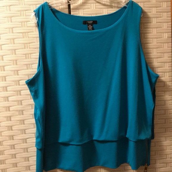 Alfani Tops - Teal crepe sleeveless top